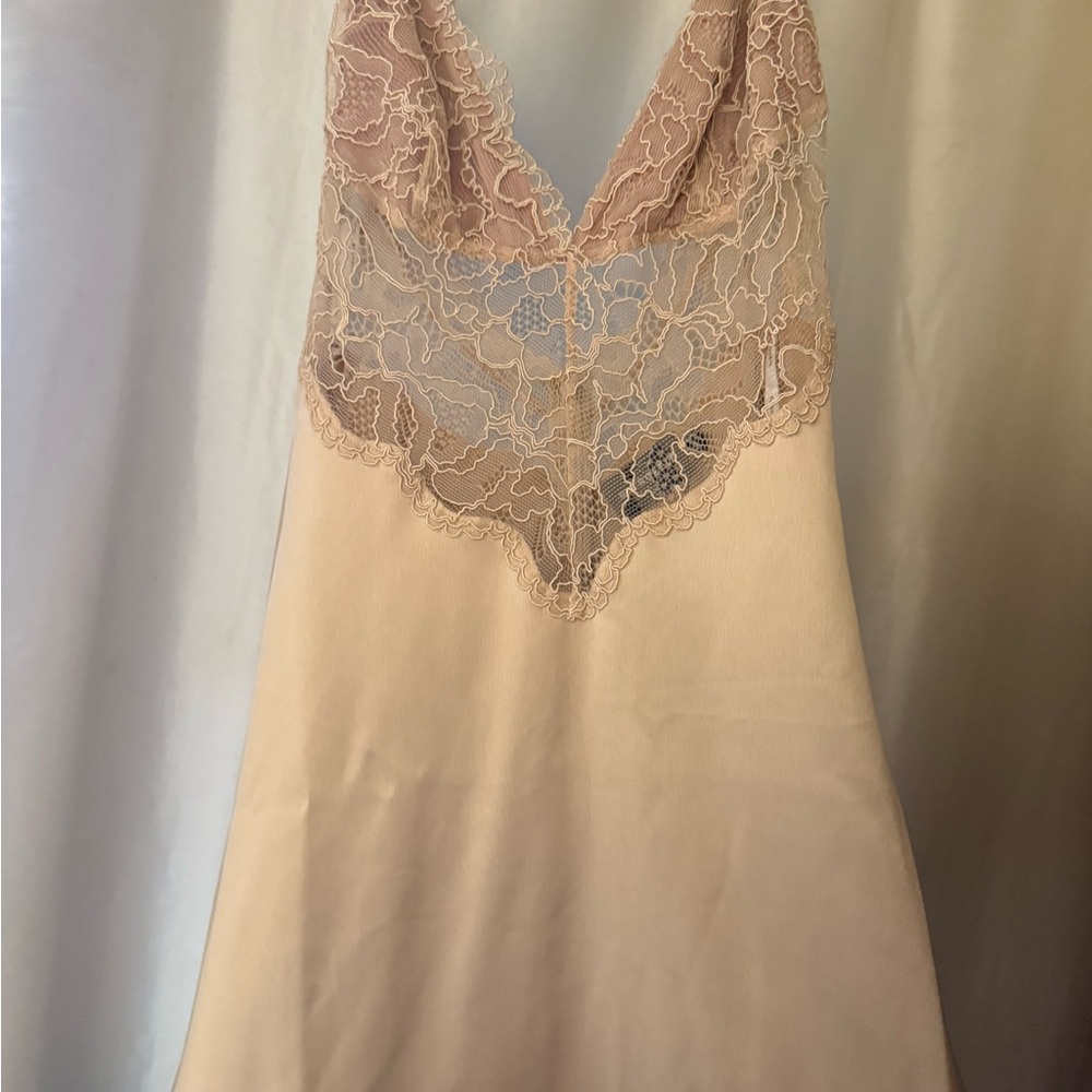 Retrofete Blush Lace Mini Dress